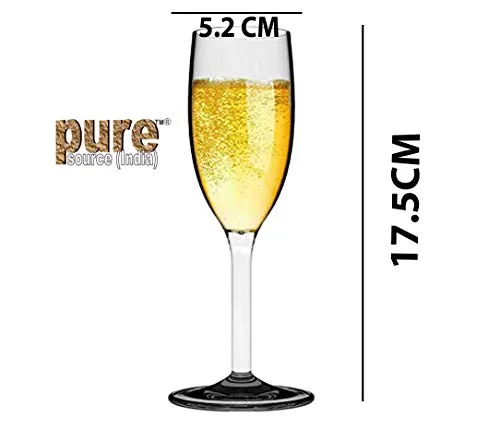 Pure Source India Whiskey & Wine Glasses Clear, Mini Size Wine Glass (Set of 4 Pcs)