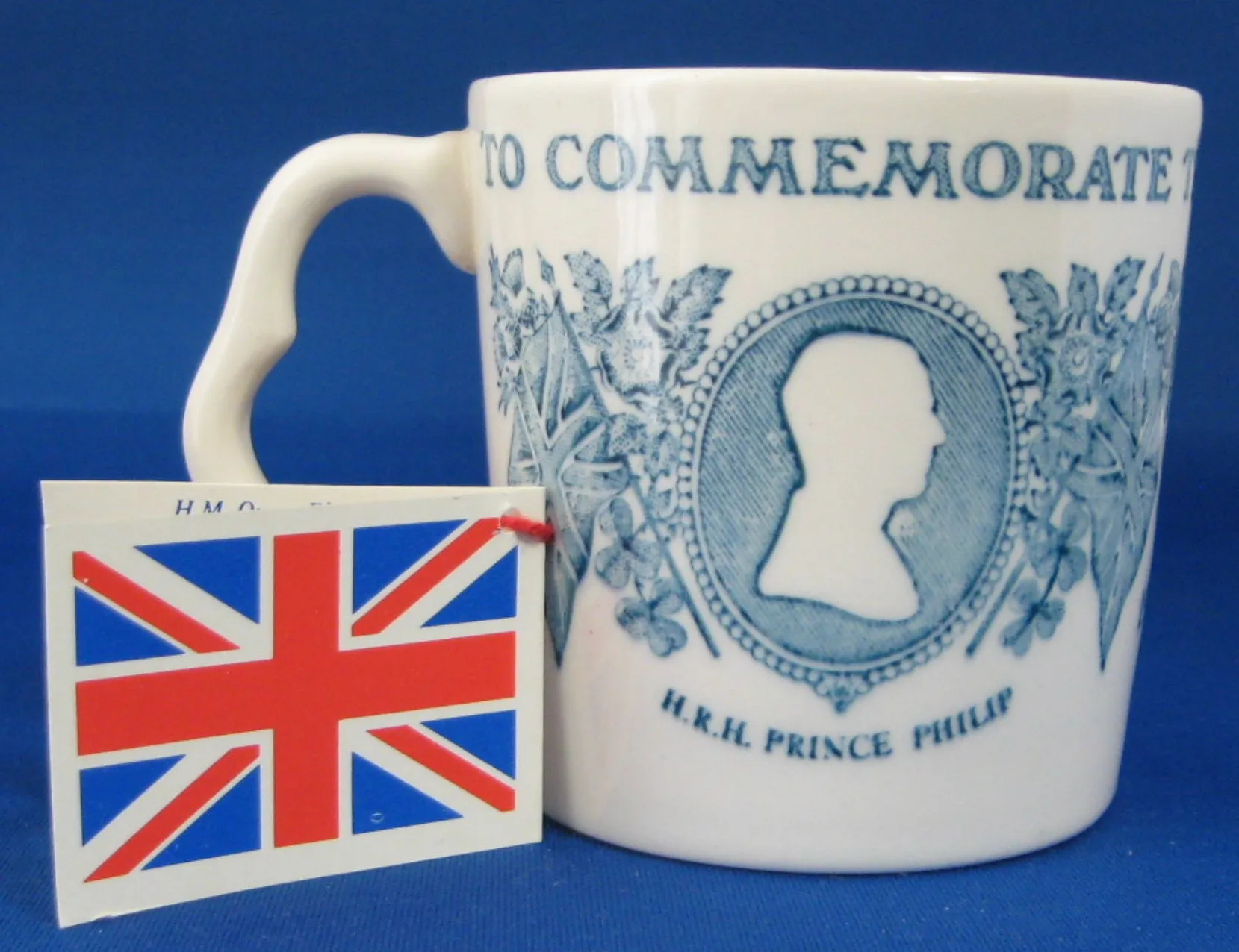 Queen Elizabeth II Mug Teal Transferware Silver Jubilee 1977 New With Tags Masons