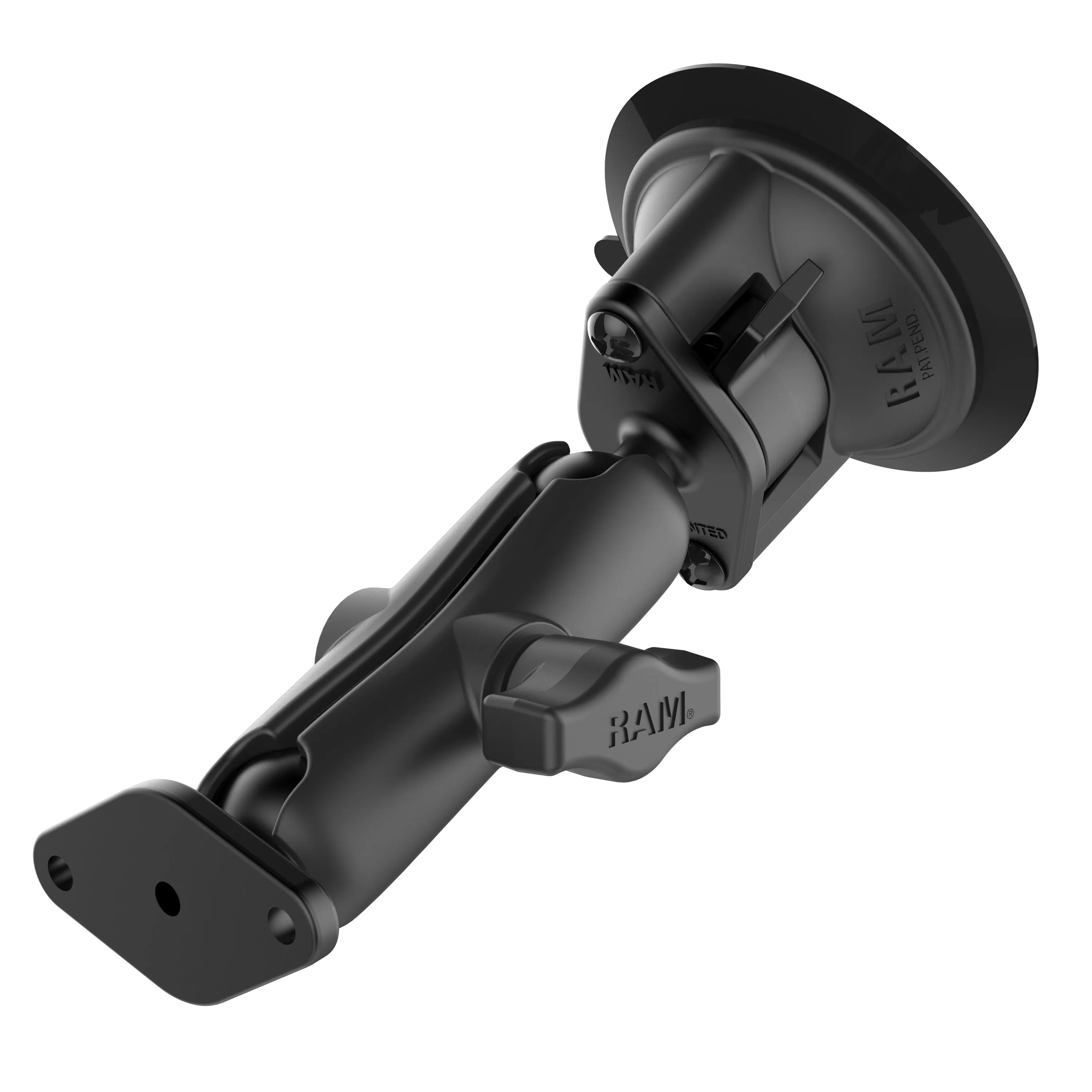 RAM® Twist-Lock™ Suction Cup Double Ball Mount - Medium