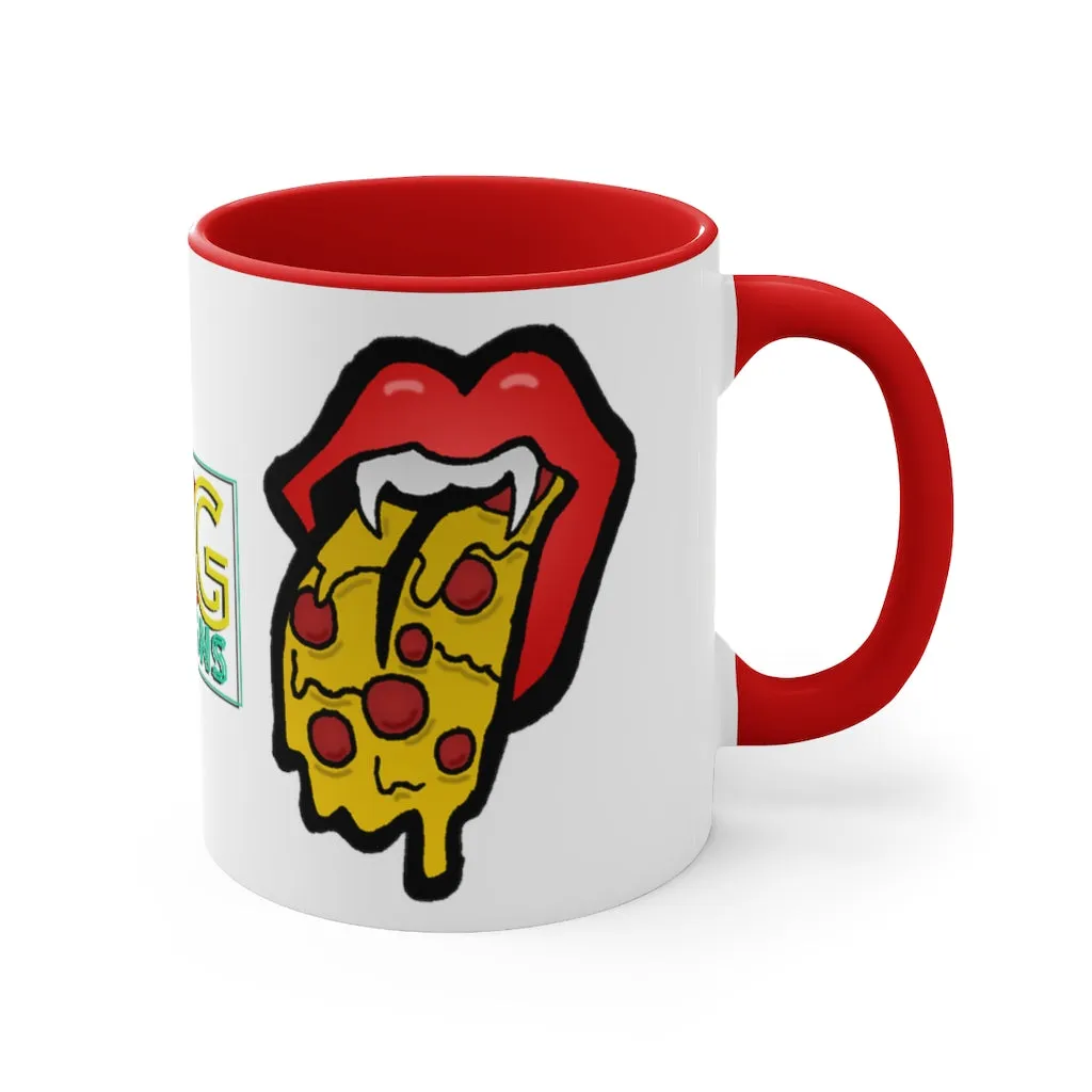 Red Pizza Tongue Accent Coffee Mug, 11oz