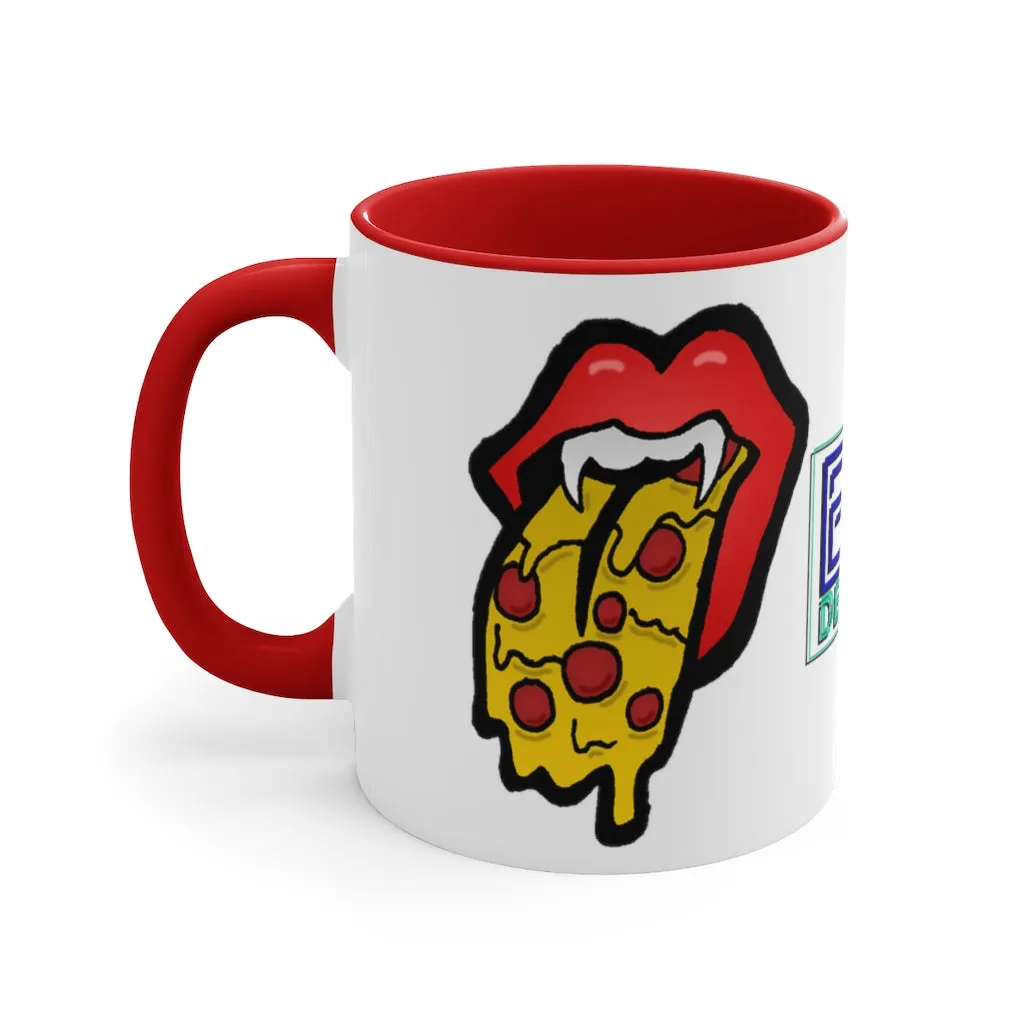 Red Pizza Tongue Accent Coffee Mug, 11oz