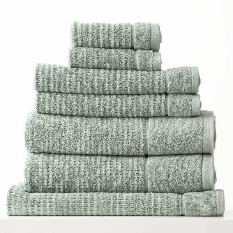 Renee Taylor Cambridge Textured 7 Piece Eucalyptus Towel Pack