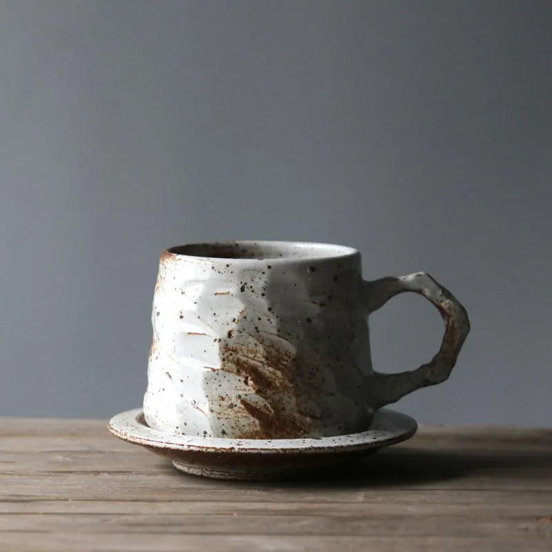 Retro-Style Luxury Handmade Coffee Cup & Saucer Set