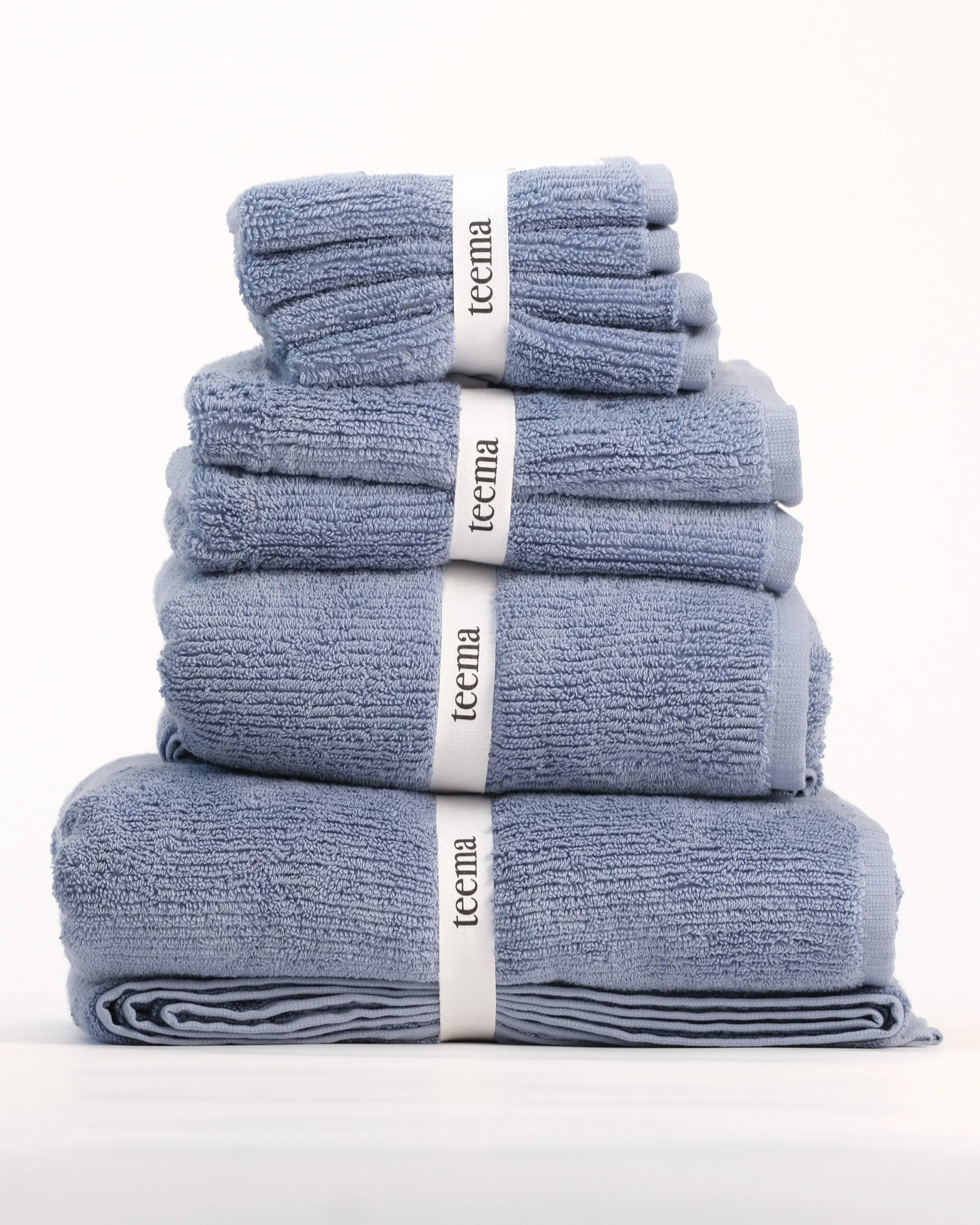 Ribbed Bath Towels in Spa