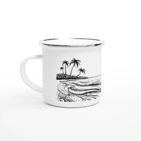 Sea Sketch Beach Design | Enamel Mug