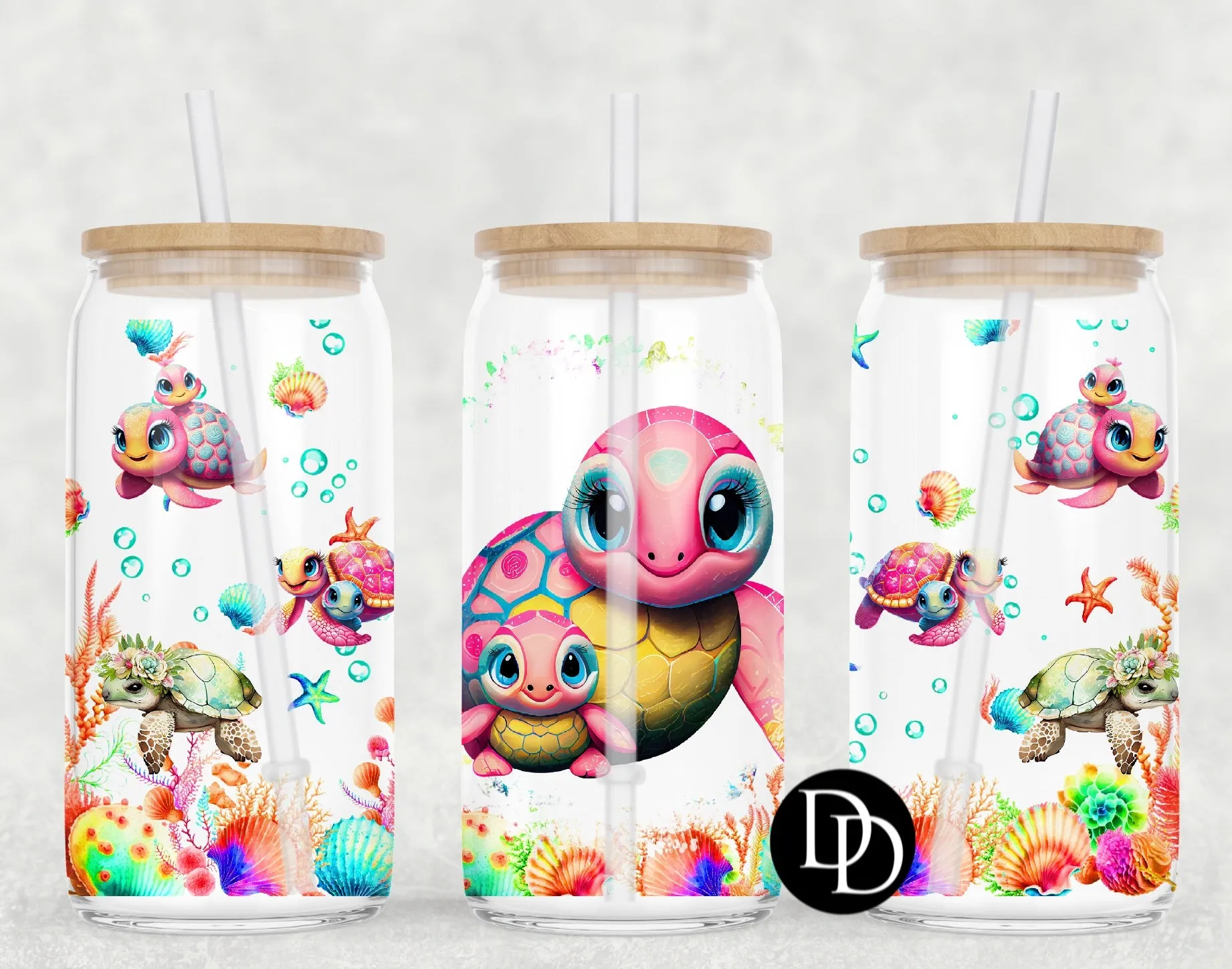 Sea Turtle UV DTF Cup Wrap