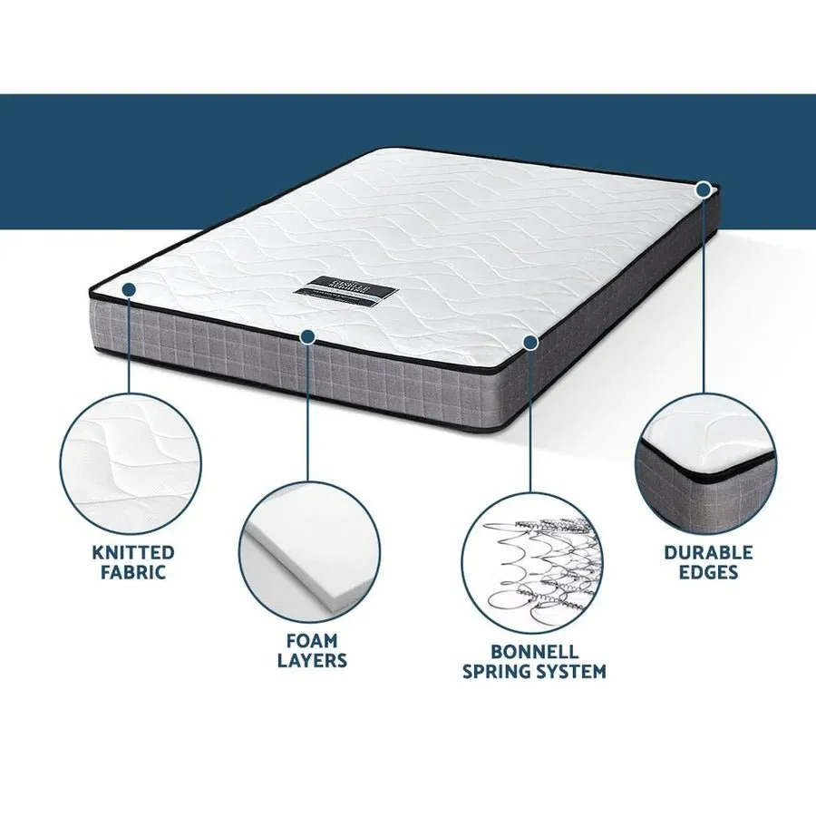 Single Package | Avis Wooden Trundle Bed Frame White, Bonita Pillow Top Mattress (Medium Firm) & Alessio Series Trundle Mattress (Medium Firm)