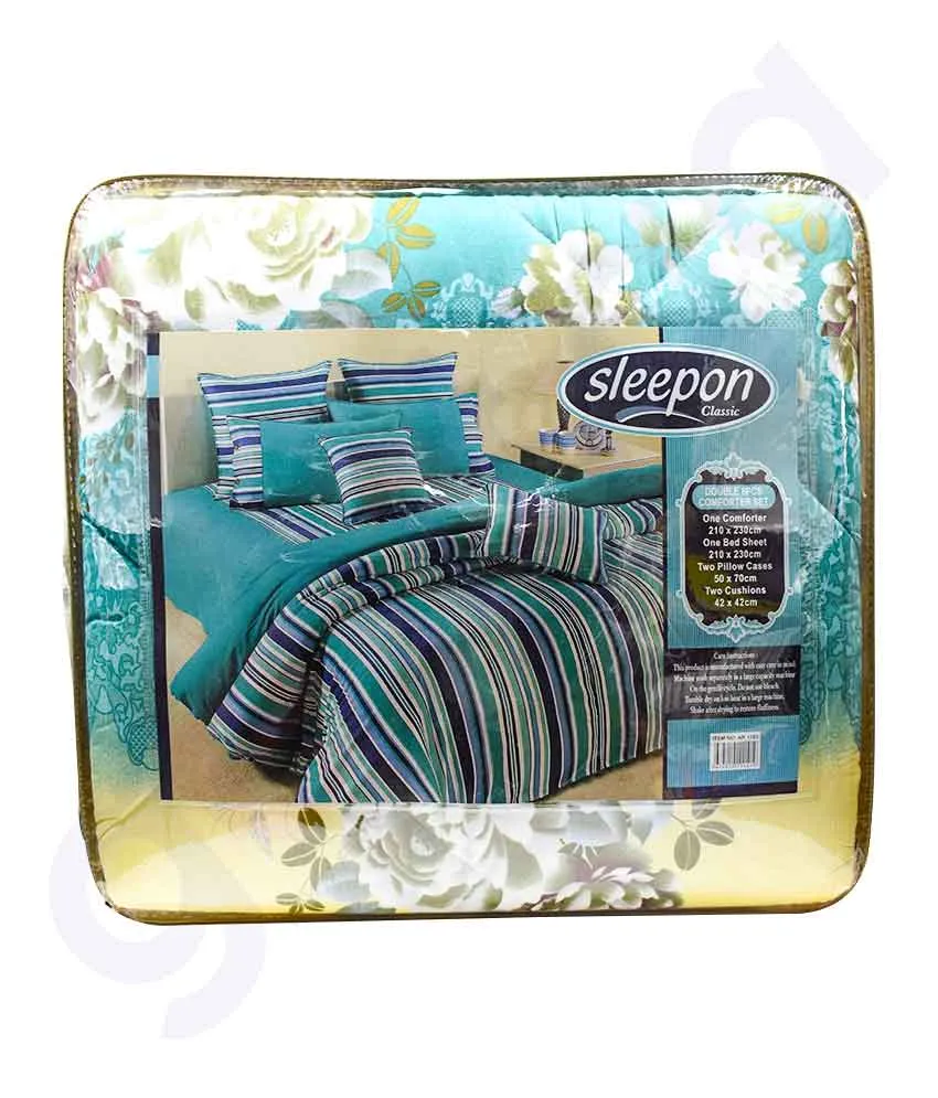 SLEEPON COMFORTER SET 6PCS ASSORTED COLOUR