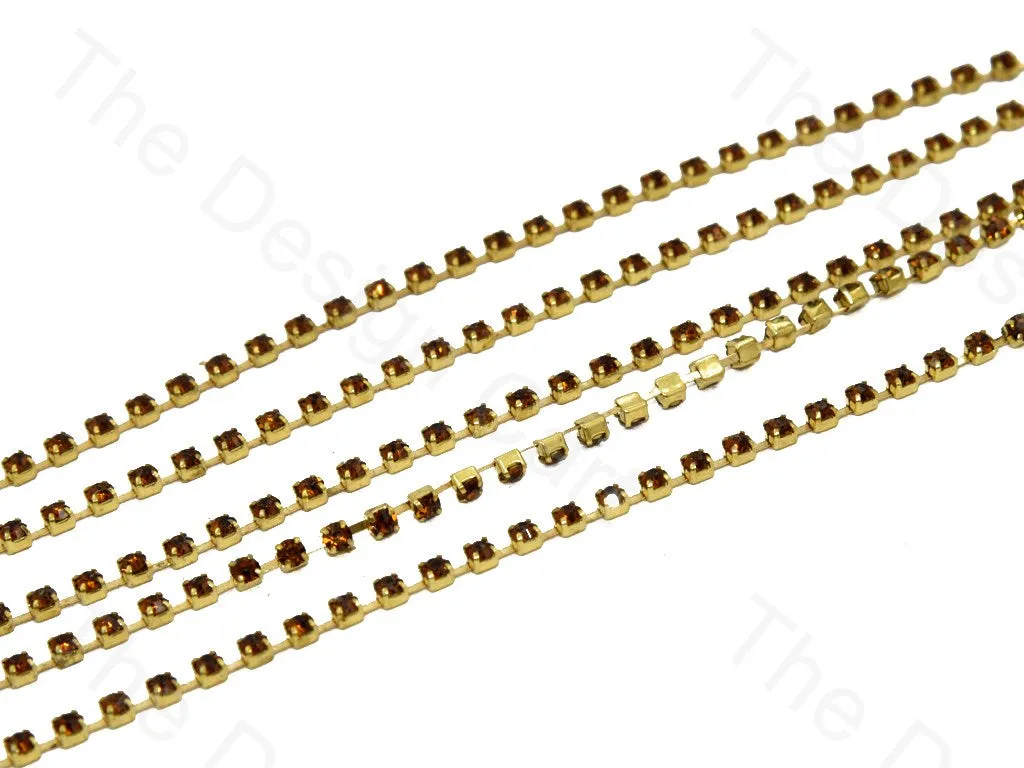 Smoke Topaz / Brown Golden Cup Chain