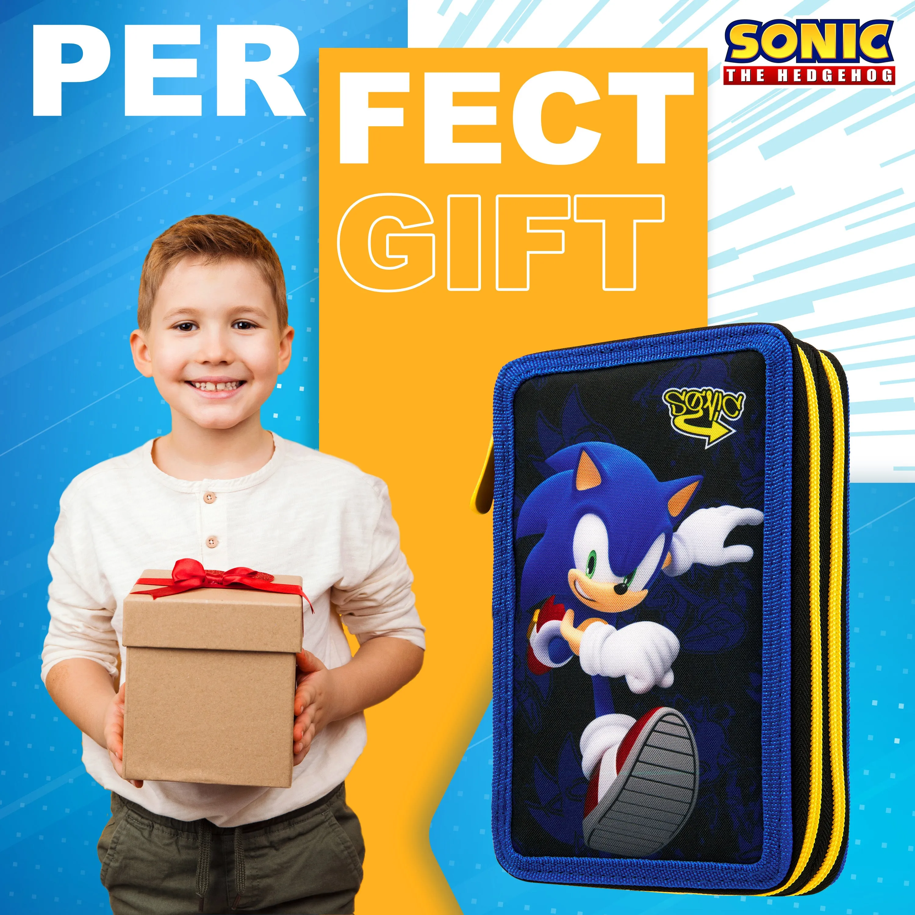 Sonic The Hedgehog Pencil Case with Stationery Included