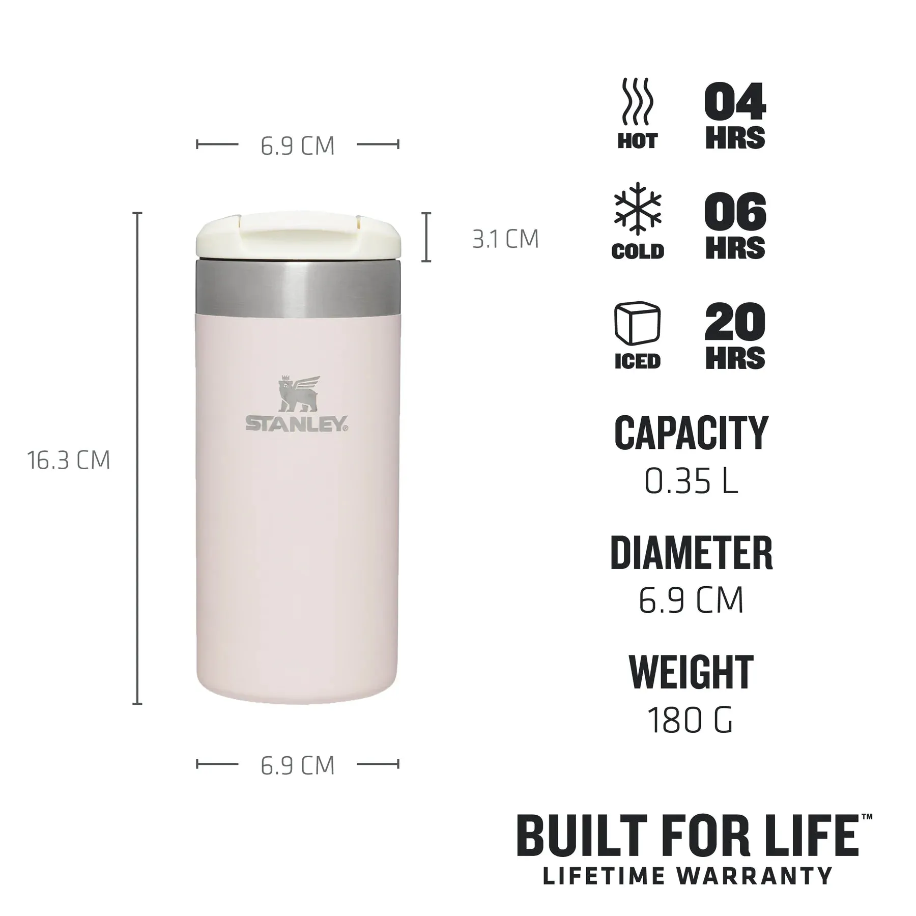 Stanley The Aerolight Transit Mug 0.35L Rose Quartz Metallic