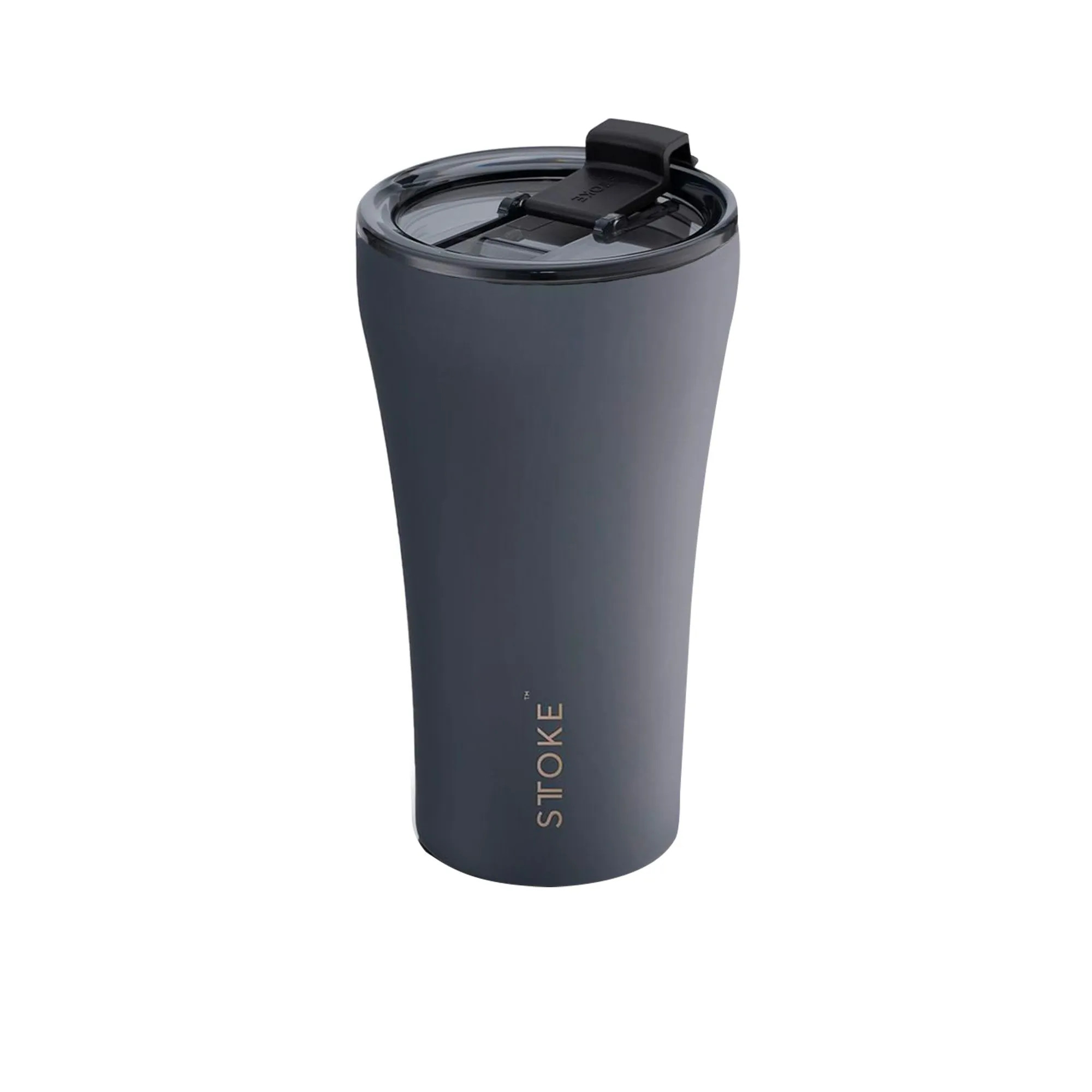 Sttoke Ceramic Reusable Coffee Cup 350ml Slated Grey