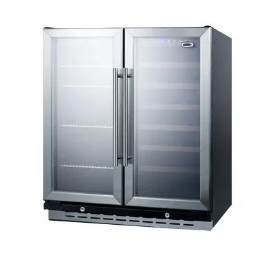 Summit SWBV3067 30" Glass Door Wine Cabinet with Digital Thermostat Control