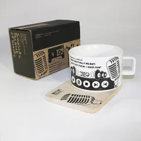 SYNC - Recording Studio Espresso Cup / Wood Coaster