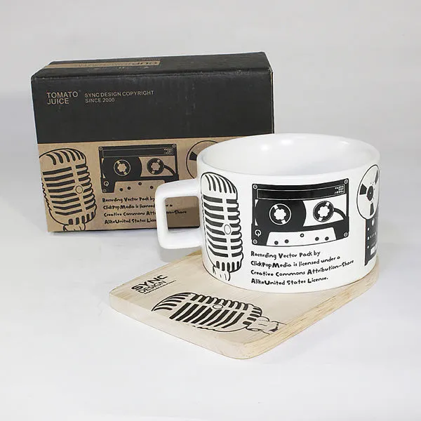 SYNC - Recording Studio Espresso Cup / Wood Coaster