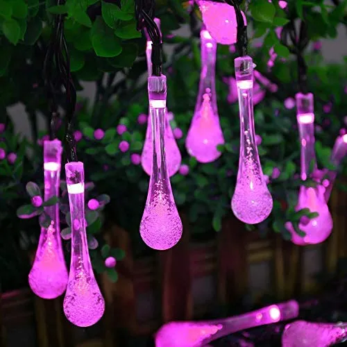 Techno E-Tail Waterdrop 20 Led String Lights, Diwali Christmas Hanging Fairy Lights for Home Decoration (Pink)