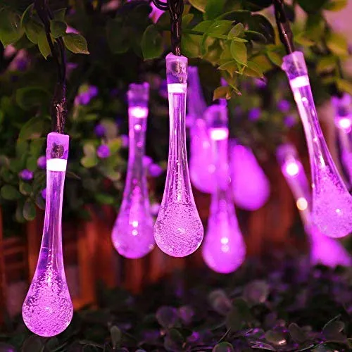 Techno E-Tail Waterdrop 20 Led String Lights, Diwali Christmas Hanging Fairy Lights for Home Decoration (Pink)