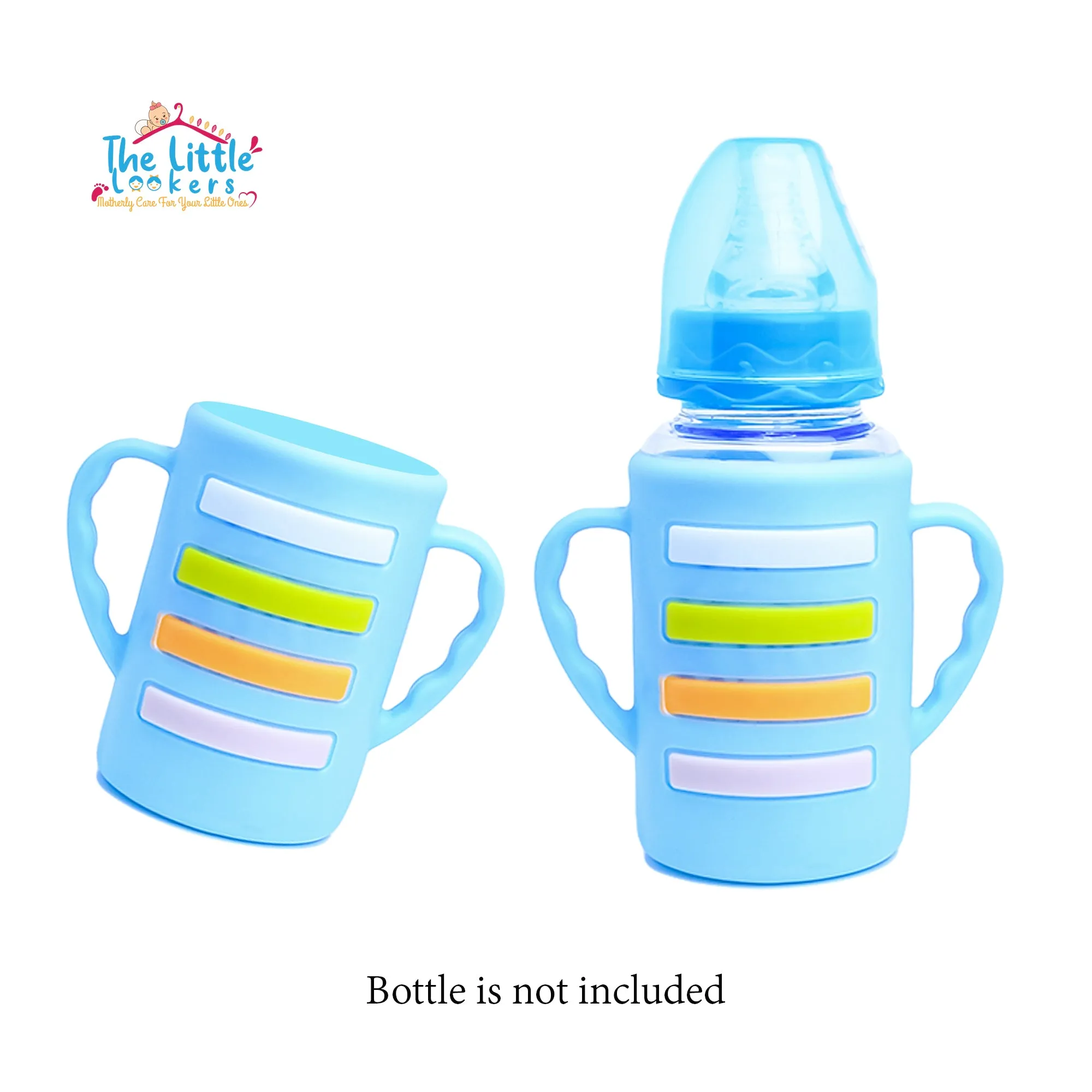 THE LITTLE LOOKERS Baby Bottle Cover with Handle/ Silicone Warmer Cover for Baby/Newborn/Infants/Toddlers-120ml & 240ml Combo ( Pack of 2)