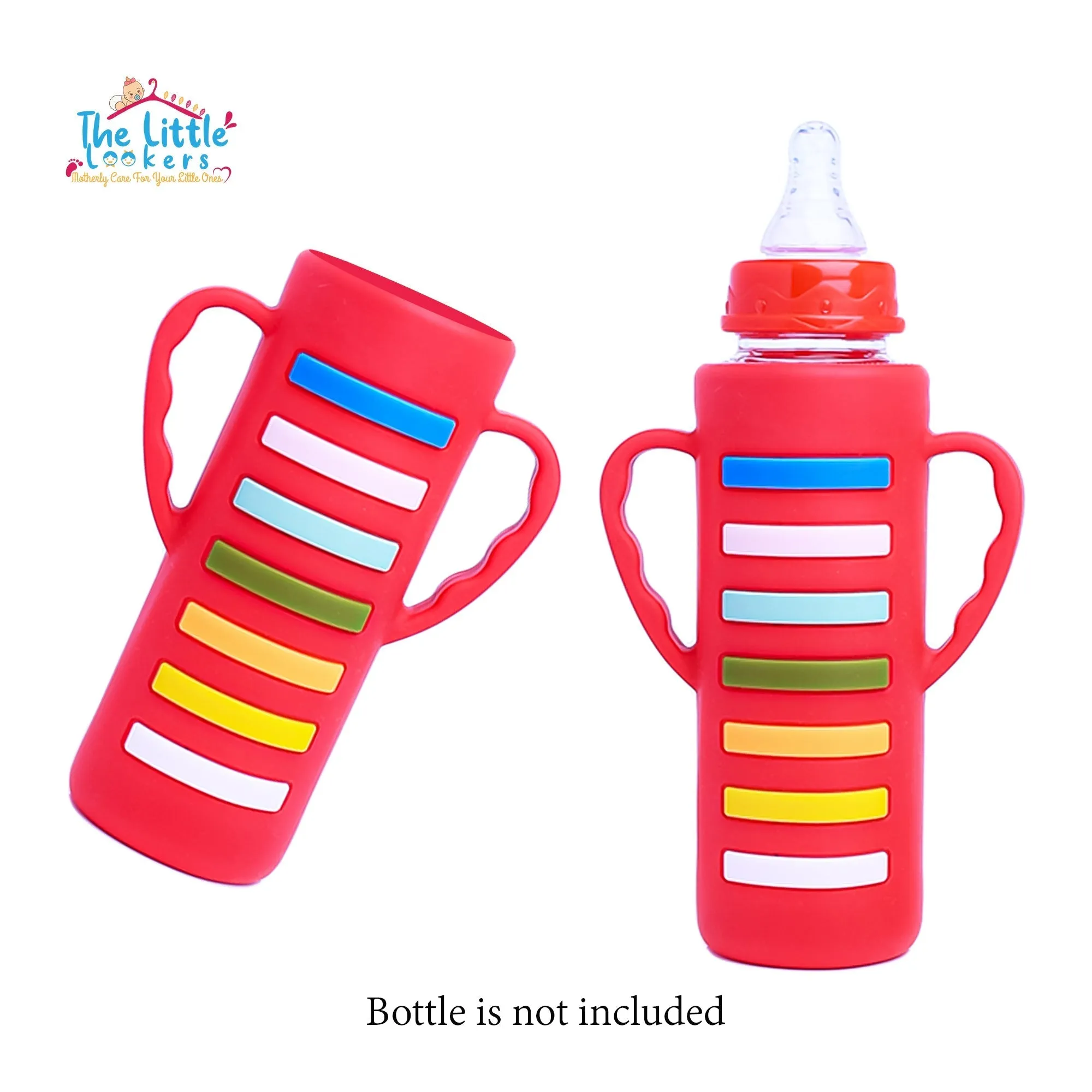 THE LITTLE LOOKERS Baby Bottle Cover with Handle/ Silicone Warmer Cover for Baby/Newborn/Infants/Toddlers-120ml & 240ml Combo ( Pack of 2)