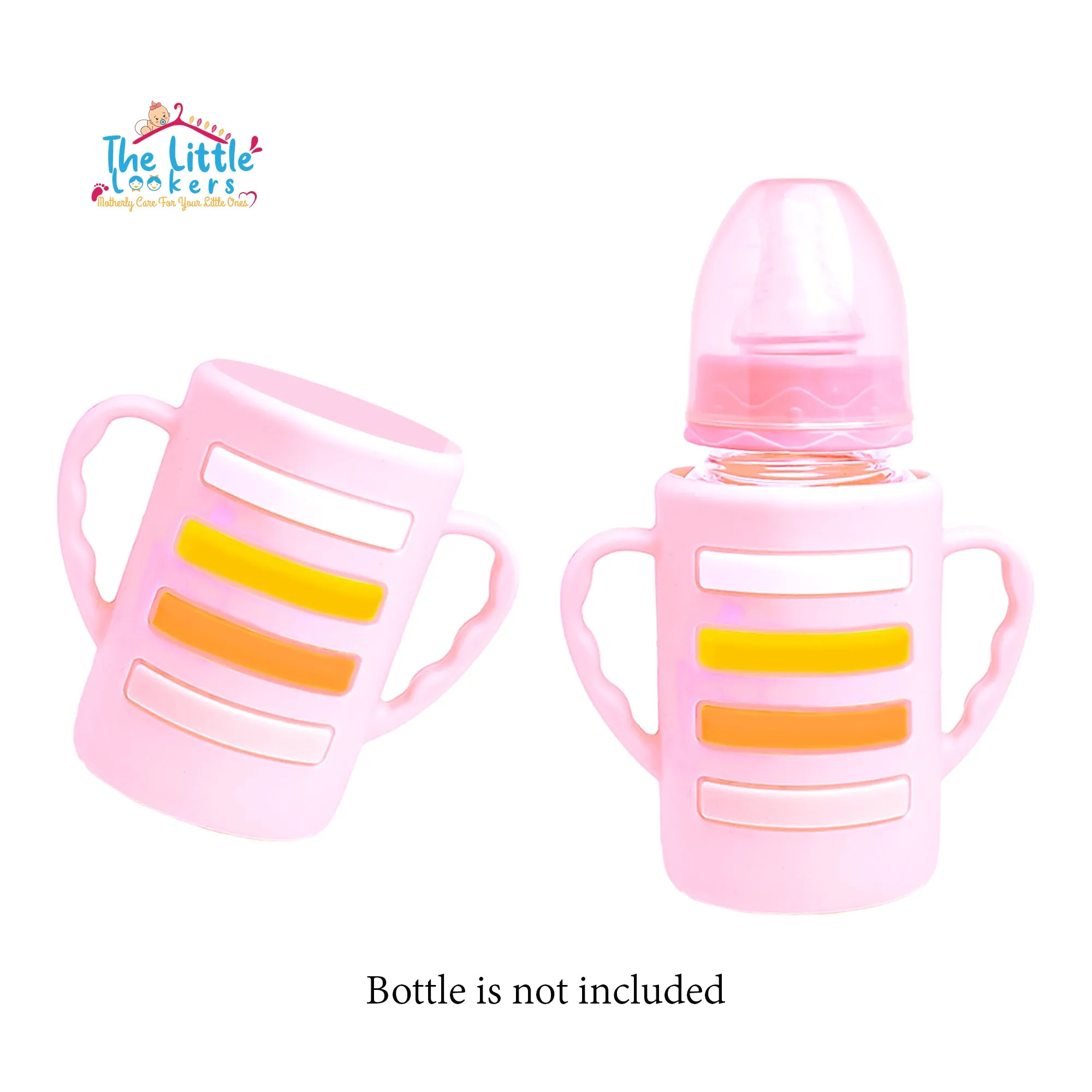 THE LITTLE LOOKERS Baby Bottle Cover with Handle/ Silicone Warmer Cover for Baby/Newborn/Infants/Toddlers-120ml & 240ml Combo ( Pack of 2)