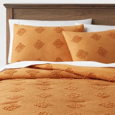 Threshold Comforter Set Tufted Diamond Crinkled Year-Round