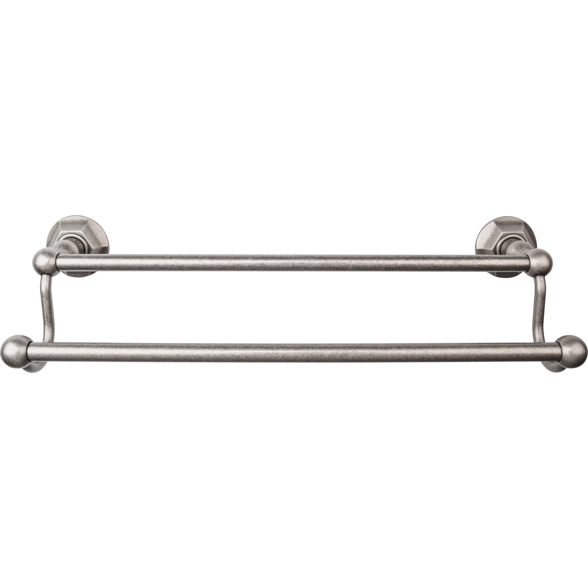 Top Knobs ED7APB Edwardian Bath Towel Bar 18 Inch Double - Hex Backplate Antique Pewter