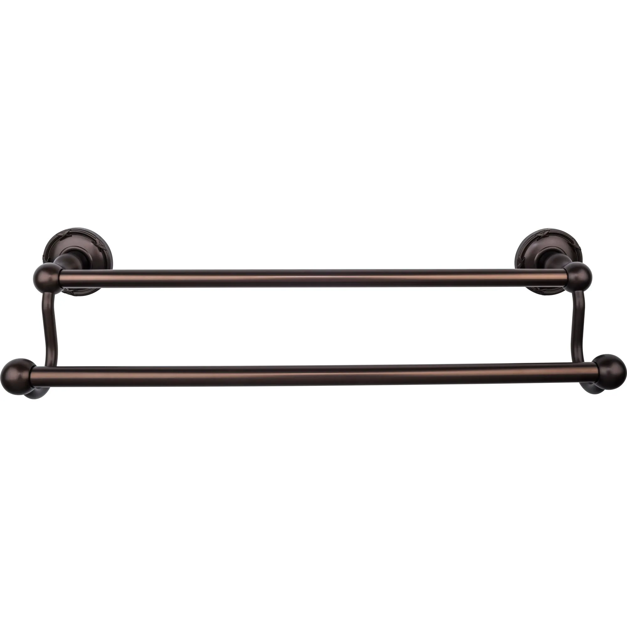 Top Knobs ED7ORBE Edwardian Bath Towel Bar 18 Inch Double - Ribbon Bplate Oil Rubbed Bronze