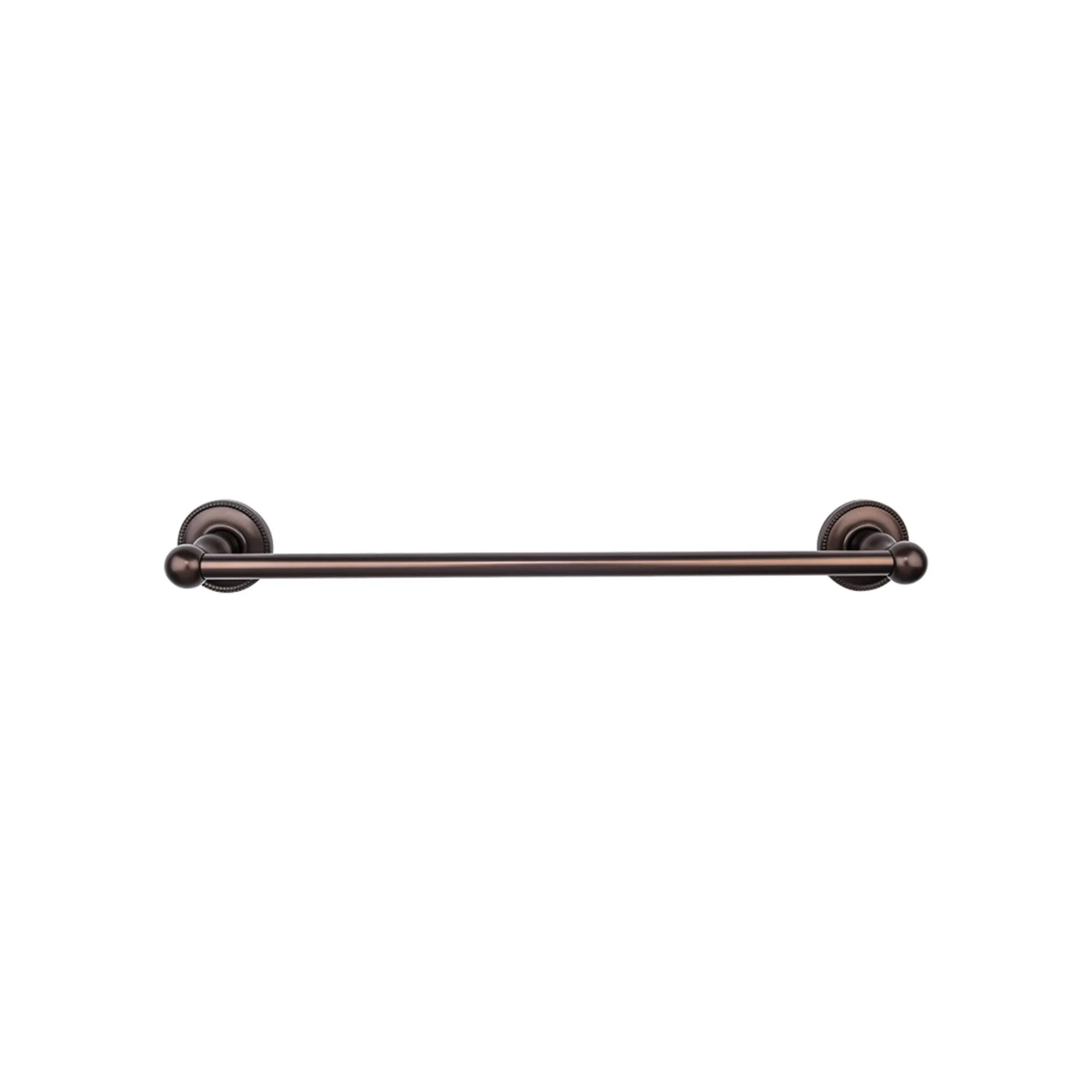 Top Knobs ED8ORBA Edwardian Bath Towel Bar 24 In. Single - Beaded Bplate Oil Rubbed Bronze