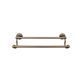 Top Knobs ED9GBZF Edwardian Bath Towel Bar 24 In. Double - Rope Backplate German Bronze