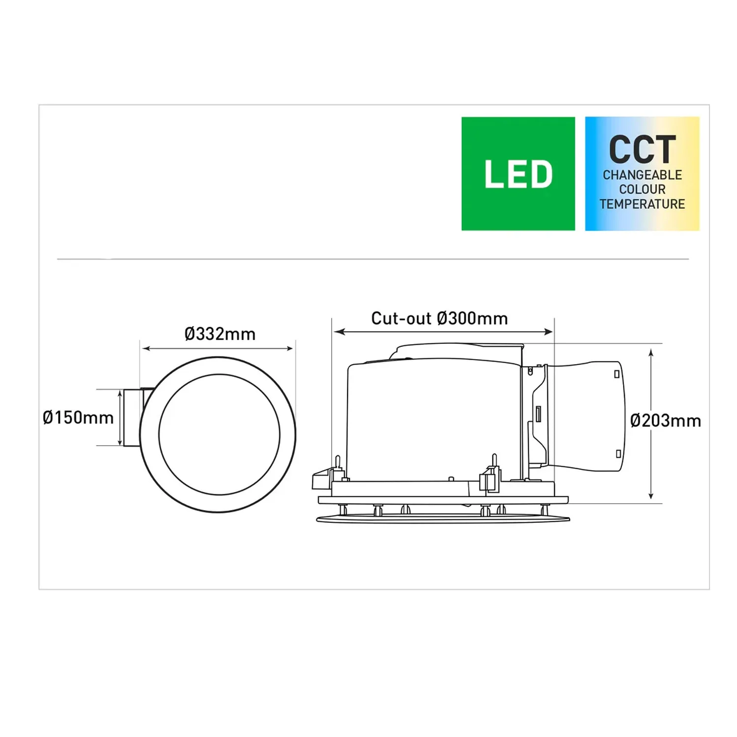 Turboline II Exhaust Fan with LED Light in White