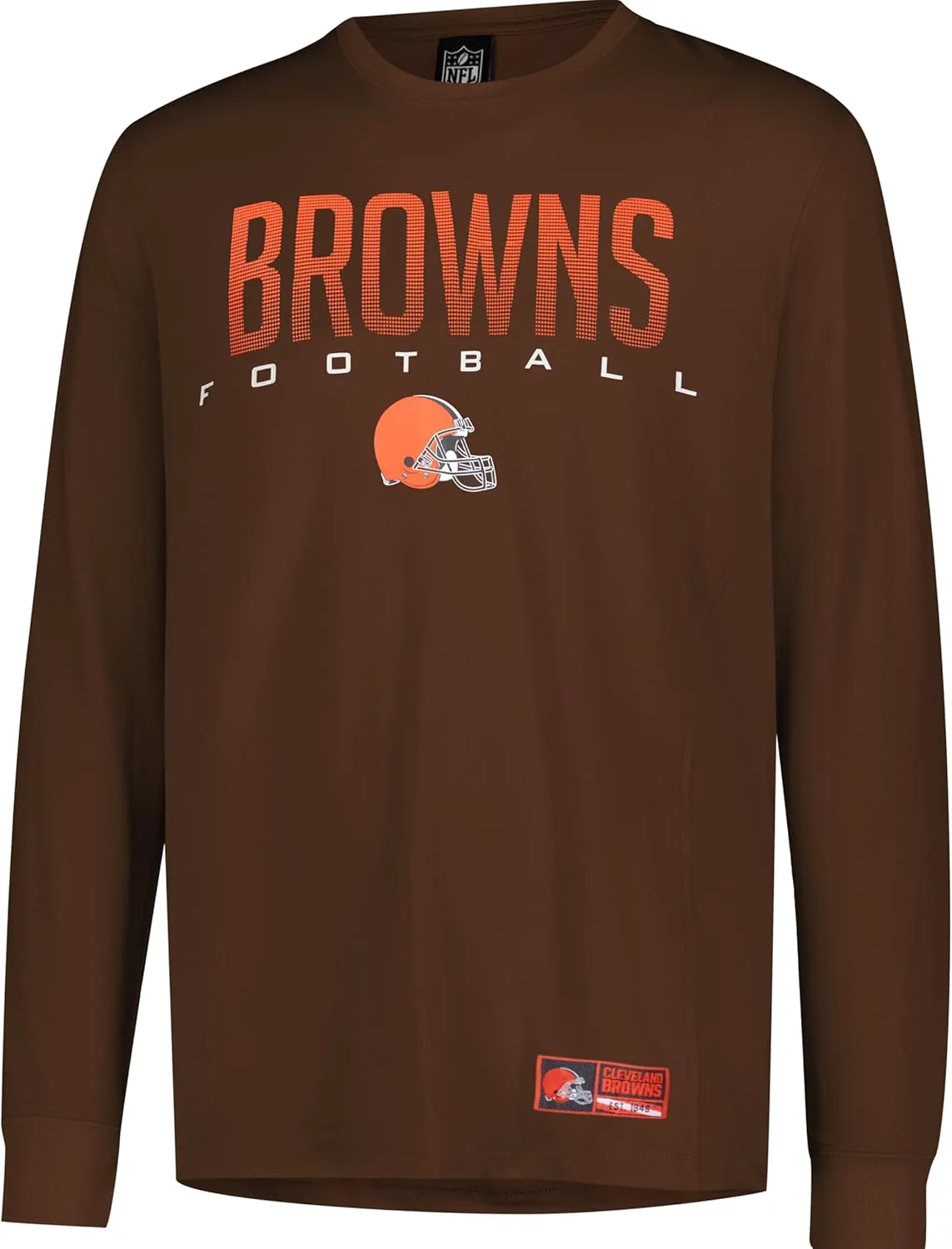 Ultra Game Men's NFL Official Super Soft Game Day Long Sleeve T-Shirt, Cleveland Browns|Cleveland Browns