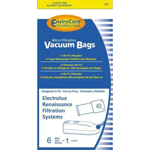 VACUUM BAG, 6 PK ELECTROLUX RENAISSANCE PLUS FILTER 4 PLY