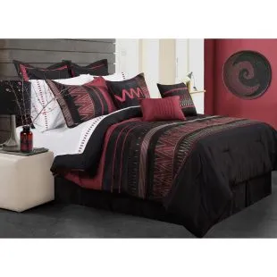 Vanguard Burgundy 7-piece Comforter set