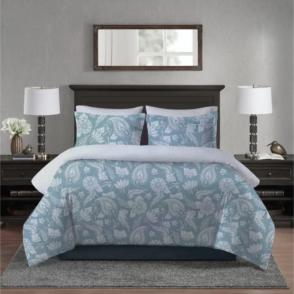 Varessa Aiguablava 100% Cotton Printed King Comforter Set (5 Pcs)