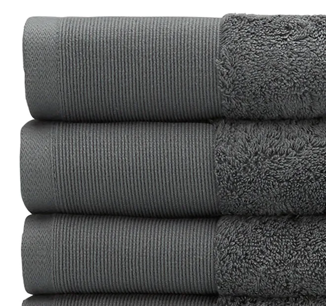 Vida Organic 630GSM Cotton Bath Towel Range Charcoal