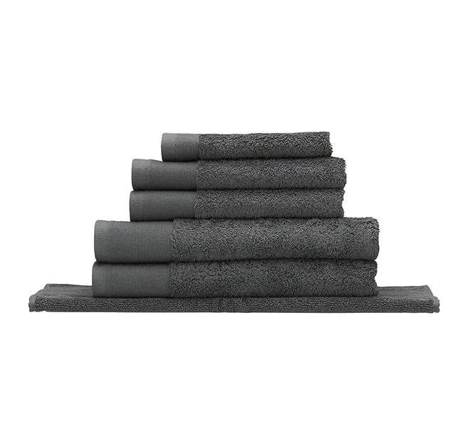 Vida Organic 630GSM Cotton Bath Towel Range Charcoal