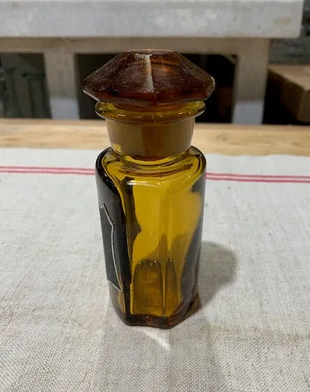 Vintage  Amber Pharmacy  Glass Bottle #5386