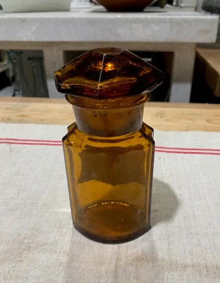 Vintage  Amber Pharmacy  Glass Bottle #5387