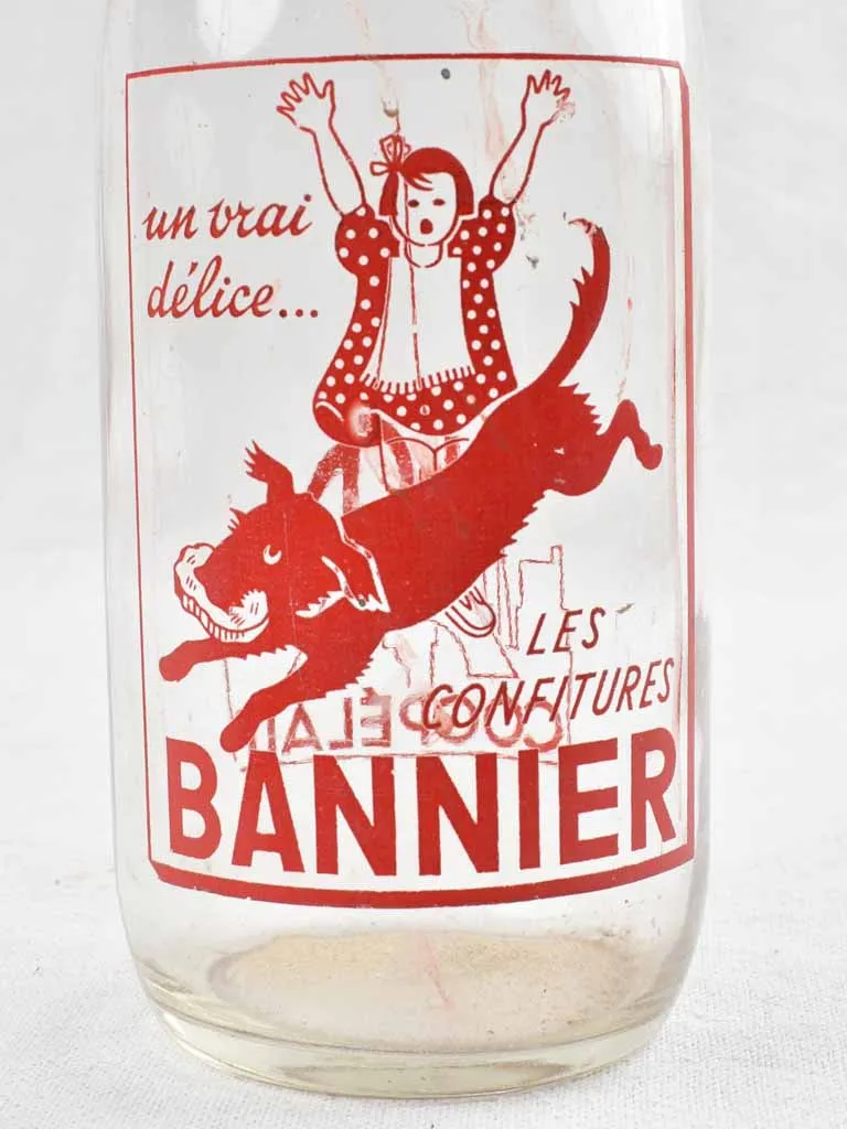 Vintage glass milk bottle - Bannier 10¾"