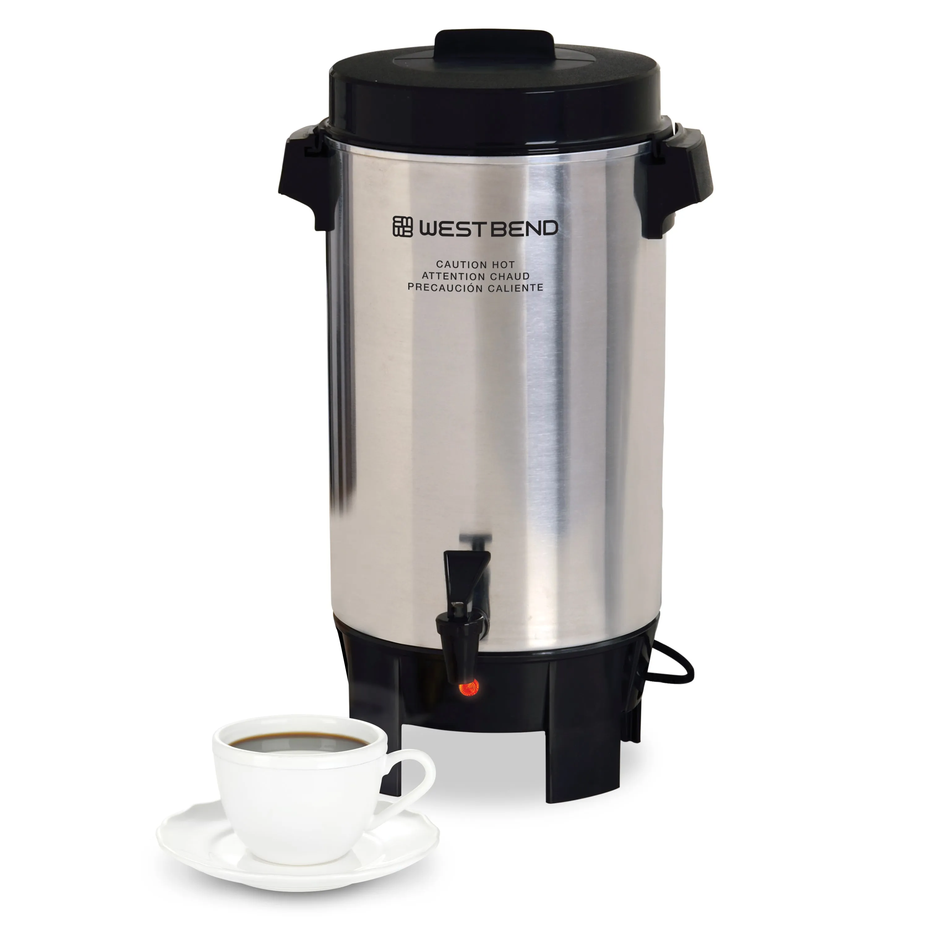 West Bend Polished Aluminum Coffee Urn, CU0042PA23, Silver, 42 Cup