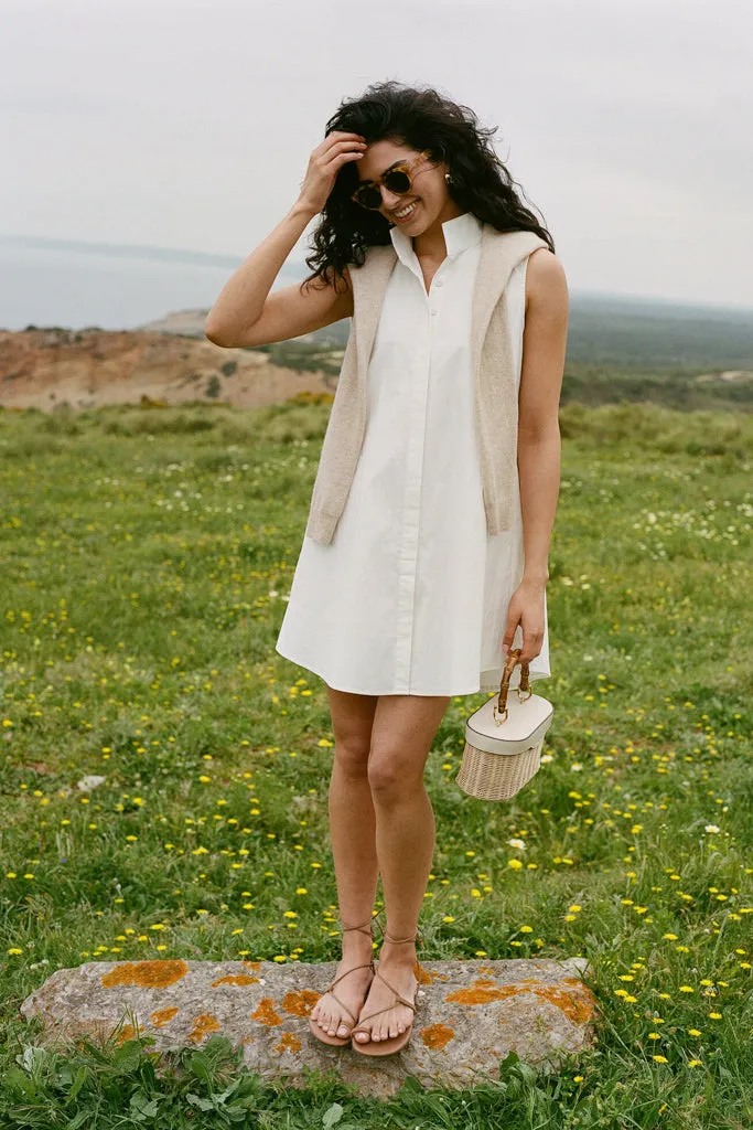 White Sleeveless Charlie Dress