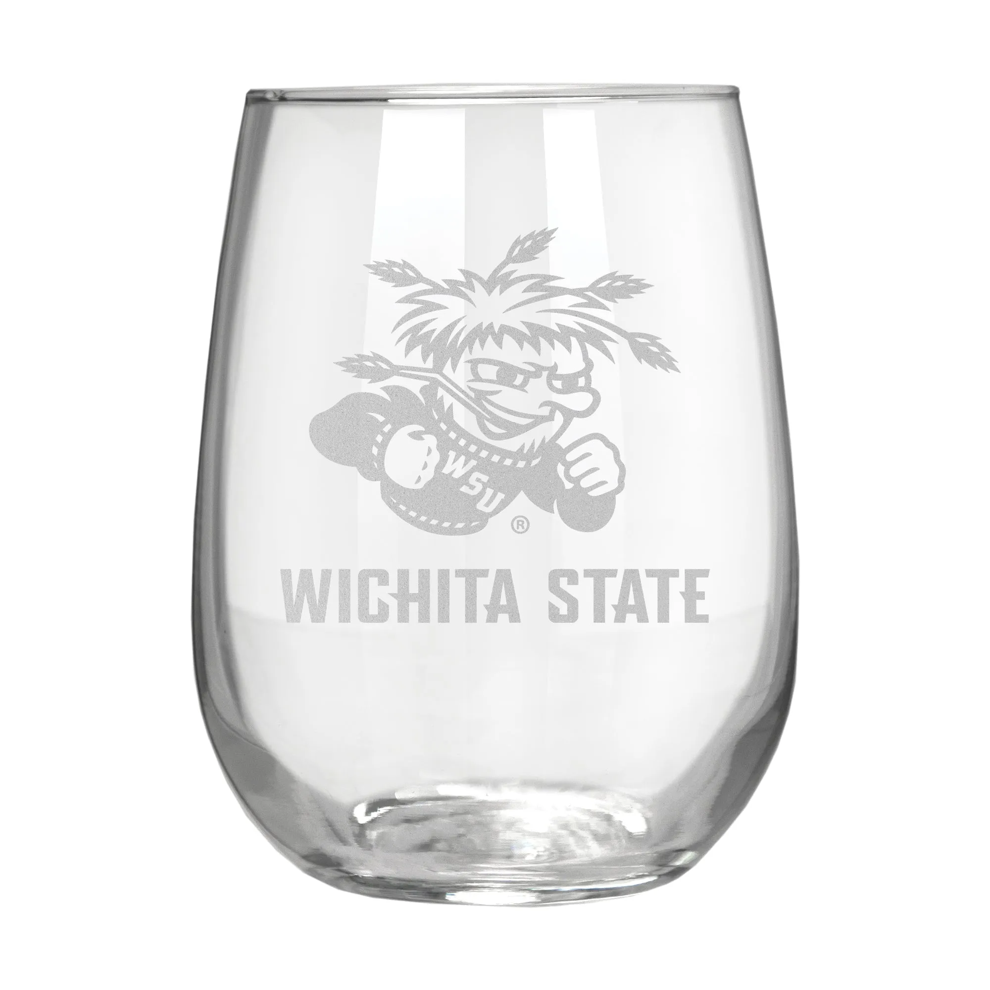 Wichita State Shockers 17 oz. Stemless Wine Glass