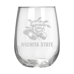 Wichita State Shockers 17 oz. Stemless Wine Glass